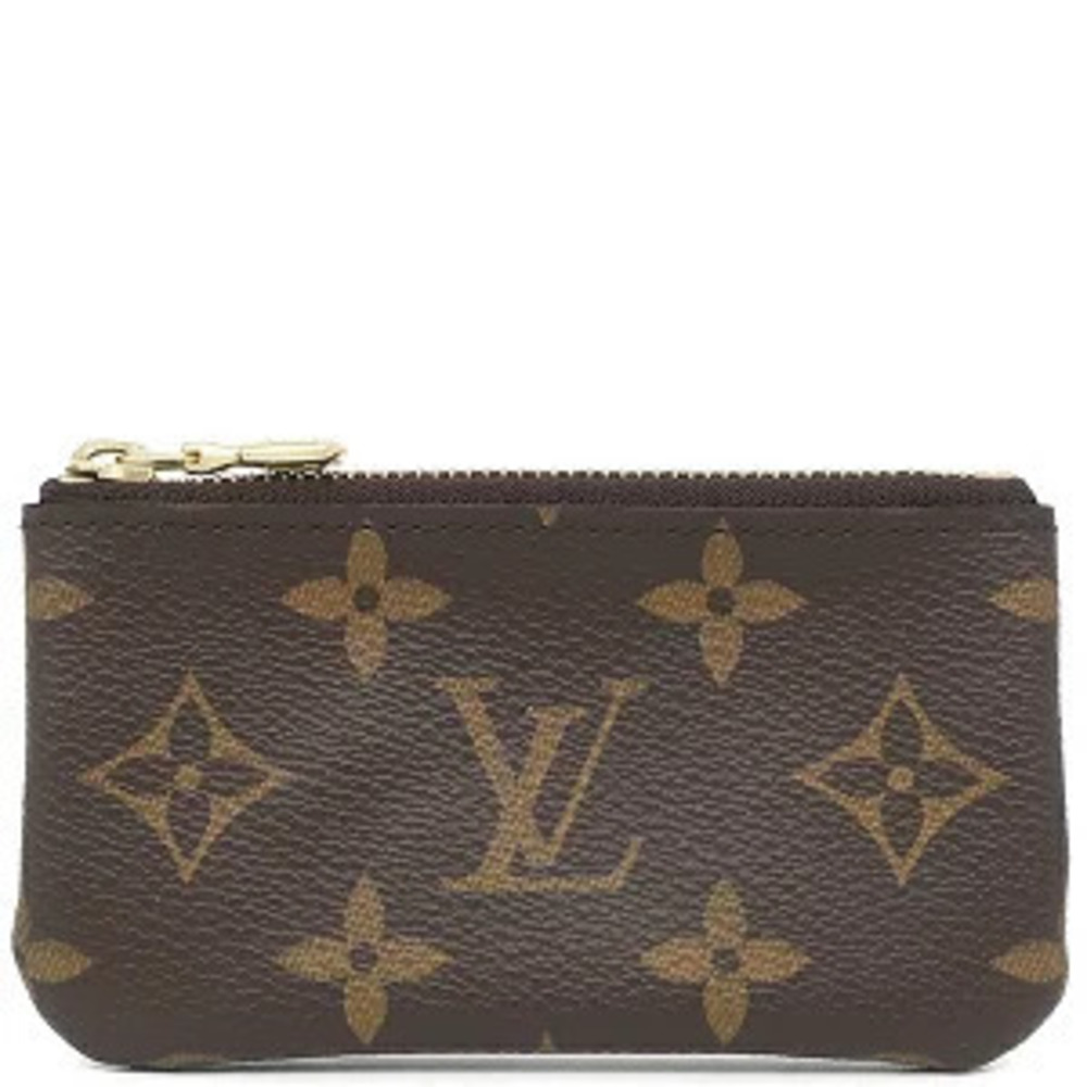 Louis Vuitton coin case Wallet pochette Monogram canvas brown key chain